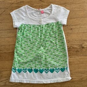 Roxy Girls tee shirt size small Henley style